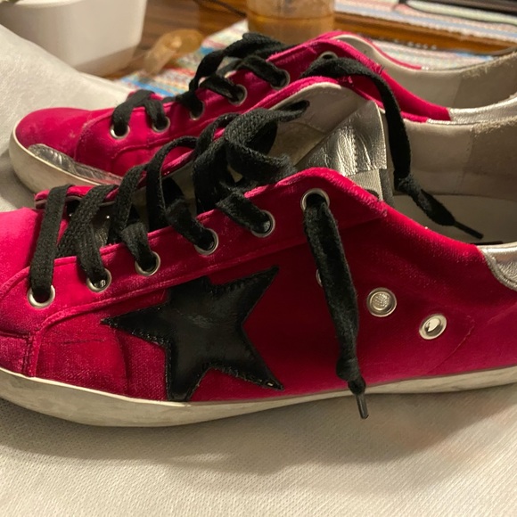 Golden Goose Pink Velvet Superstars Sneakers - Picture 2 of 4